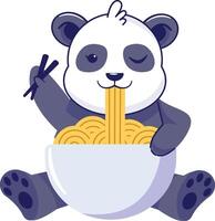 Cute Panda Illustration on White Background. vector