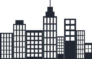 Modern City Skyline Silhouette in Simple Shape vector