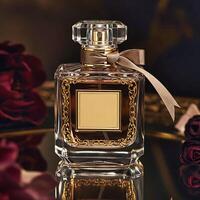 Elegant perfume bottle with roses photo