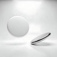 Blank White Round Pin Button Mockup Set photo