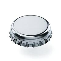 High-Resolution Metallic Bottle Cap Mockup with Blank Surface photo