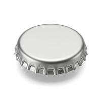 Silver Beer Bottle Cap Mockup Isolated photo