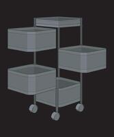 a three - tier cart with four drawers vector