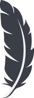 Bird Feather Black Silhouette in Simple Shape. vector
