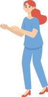 Woman Medical Staff in Cartoon Design vector