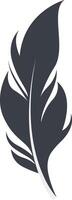 Bird Feather Black Silhouette. Black Feather Shape vector