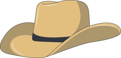 Wild West Cowboy Hat with Cartoon Design. Isolated on White Background vector