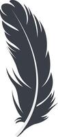 Bird Feather Black Silhouette in Simple Shape vector