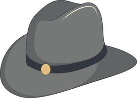 Wild West Cowboy Hat with Cartoon Design, Isolated on White Background. vector