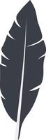 Bird Feather Black Silhouette in Simple Design vector