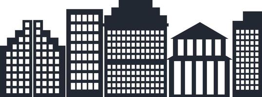 Modern City Skyline Silhouette with Simple Design vector