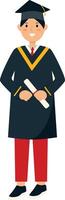 Illustration of Man Graduating from University. Cartoon Character vector