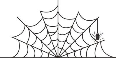 Black Spider Web Illustration, Isolated on White Background vector