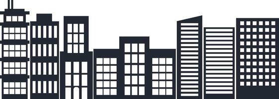 Modern City Skyline Silhouette with Simple Shape vector