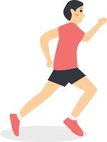 Person Running Marathon Character in Cartoon Design vector