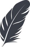 Bird Feather Black Silhouette with Flat Design. vector