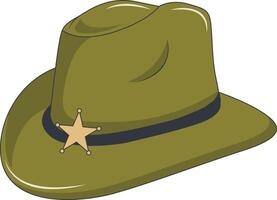 Wild West Cowboy Hat with Flat Cartoon Design. Isolated on White Background. vector