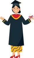 Illustration of Woman Graduating from University vector