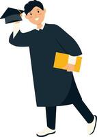 Illustration of Man Graduating from University. vector