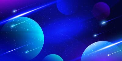 Cosmic space background with planets and stars vector