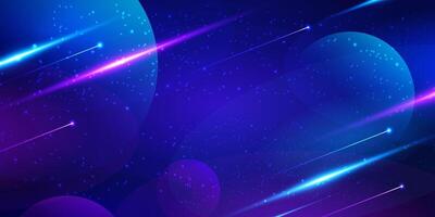 Colorful shooting stars in space background vector