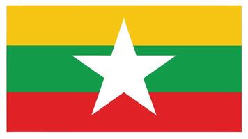 Flag of Myanmar Southeast Asia vector