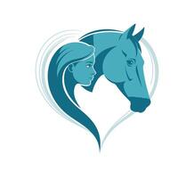 Elegant Heart and Equine Symbol vector