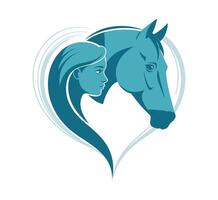 The Connection Between Woman and Horse vector