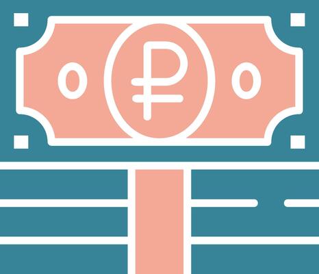 Ruble Bright Color Symbol