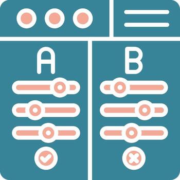 ab pruebas universal visual símbolo vector