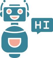 Bot Neon Badge Element vector