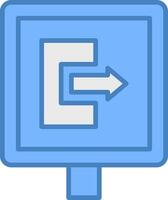 Exit Door Handcrafted Line Element vector