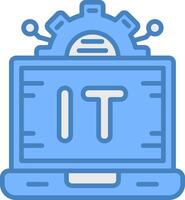 Information Technology Neon Badge Element vector