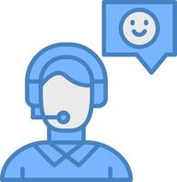 Customer Service Solid Badge Object vector