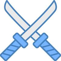 Katana Flat Design Token vector