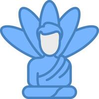 Meditation Solid Badge Object vector