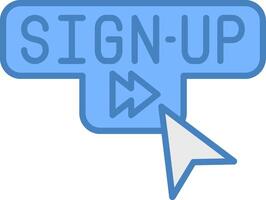 Signup Handcrafted Line Element vector