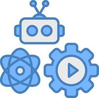 Automation Neon Badge Element vector