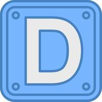 Letter D Simple Frame Object vector