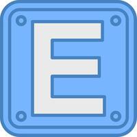 Letter E Minimal Grid Form vector