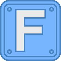 Letter F Creative Frame Token vector