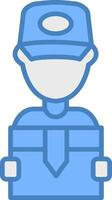 Delivery Man Smooth Shape Graphic vector