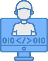 Programmer Flat Design Token vector