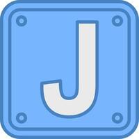 Letter J Artistic UI Stamp vector