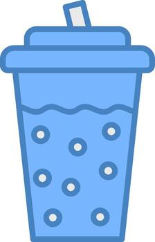 Bubble Tea Solid Badge Object vector