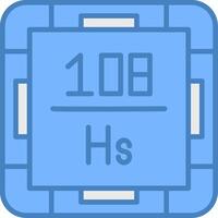Hassium Sharp Outline Badge vector