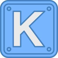 Letter K Color Block Symbol vector