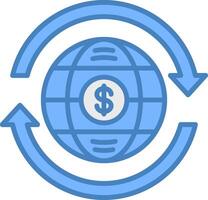 Global Economy Solid Badge Object vector