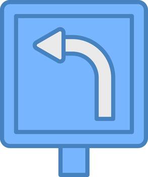 Left Bend Optimized Icon Feature vector