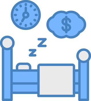 cama icónico cuadrícula modelo vector